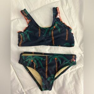 Pink Chicken Navy Palm Kids Bikini